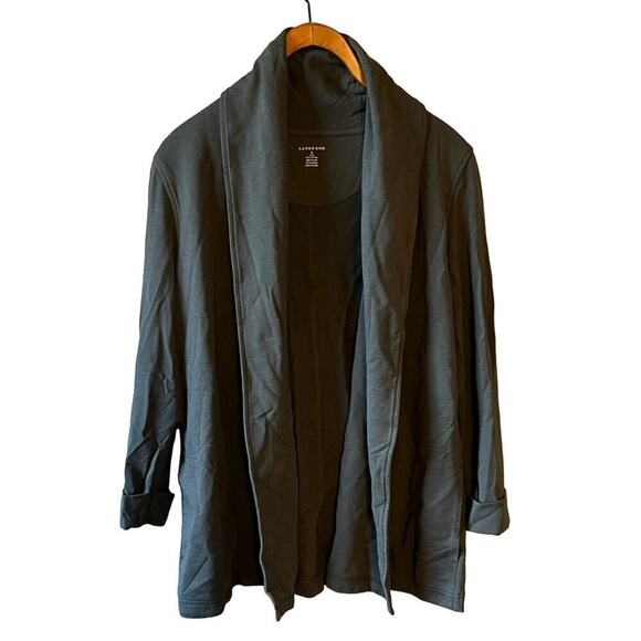 Lands' End Sweaters - Lands end small dark gray cuffed open cardigan/ jacket